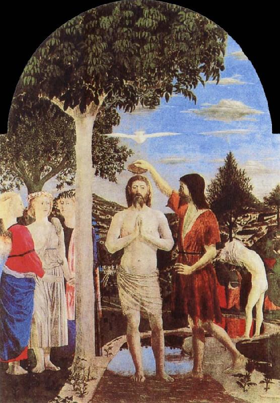 Piero della Francesca Gallery, London baptizes Christs oil painting picture